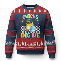 Chicks Dig Me Ugly Christmas Sweater Funny Easter Chick