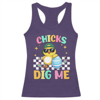 Chicks Dig Me Racerback Tank Top Funny Easter Chick