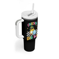 Chicks Dig Me Tumbler With Handle Funny Easter Chick