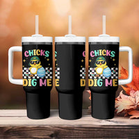 Chicks Dig Me Tumbler With Handle Funny Easter Chick