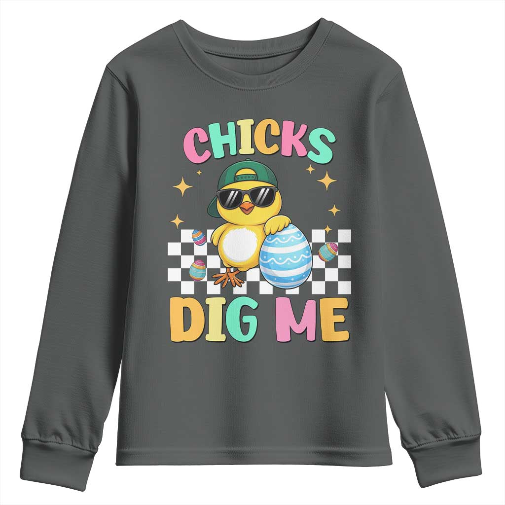 Chicks Dig Me Youth Sweatshirt Funny Easter Chick