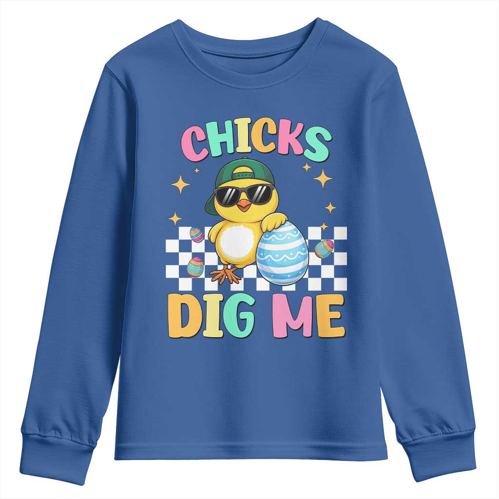 Chicks Dig Me Youth Sweatshirt Funny Easter Chick