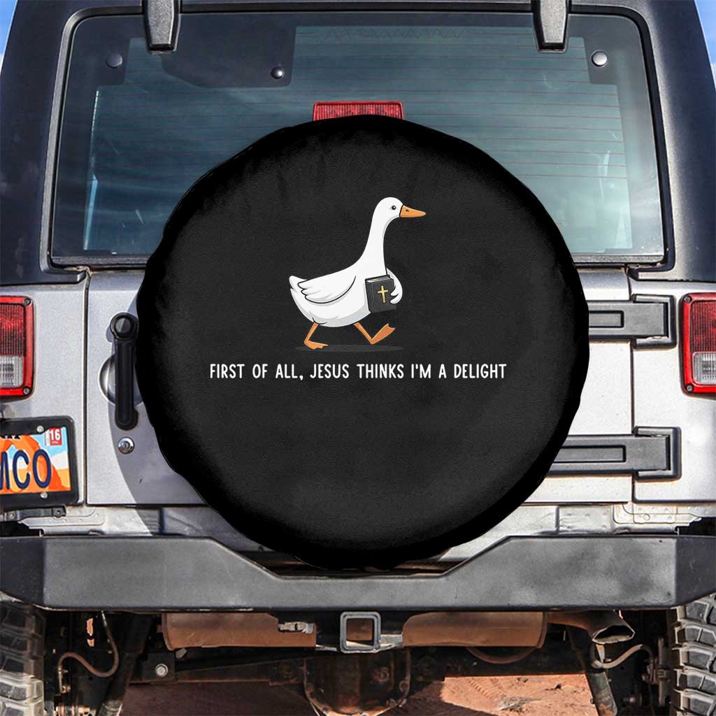 Jesus Thinks I'm A Delight Spare Tire Cover Funny Christian Goose Sarcastic