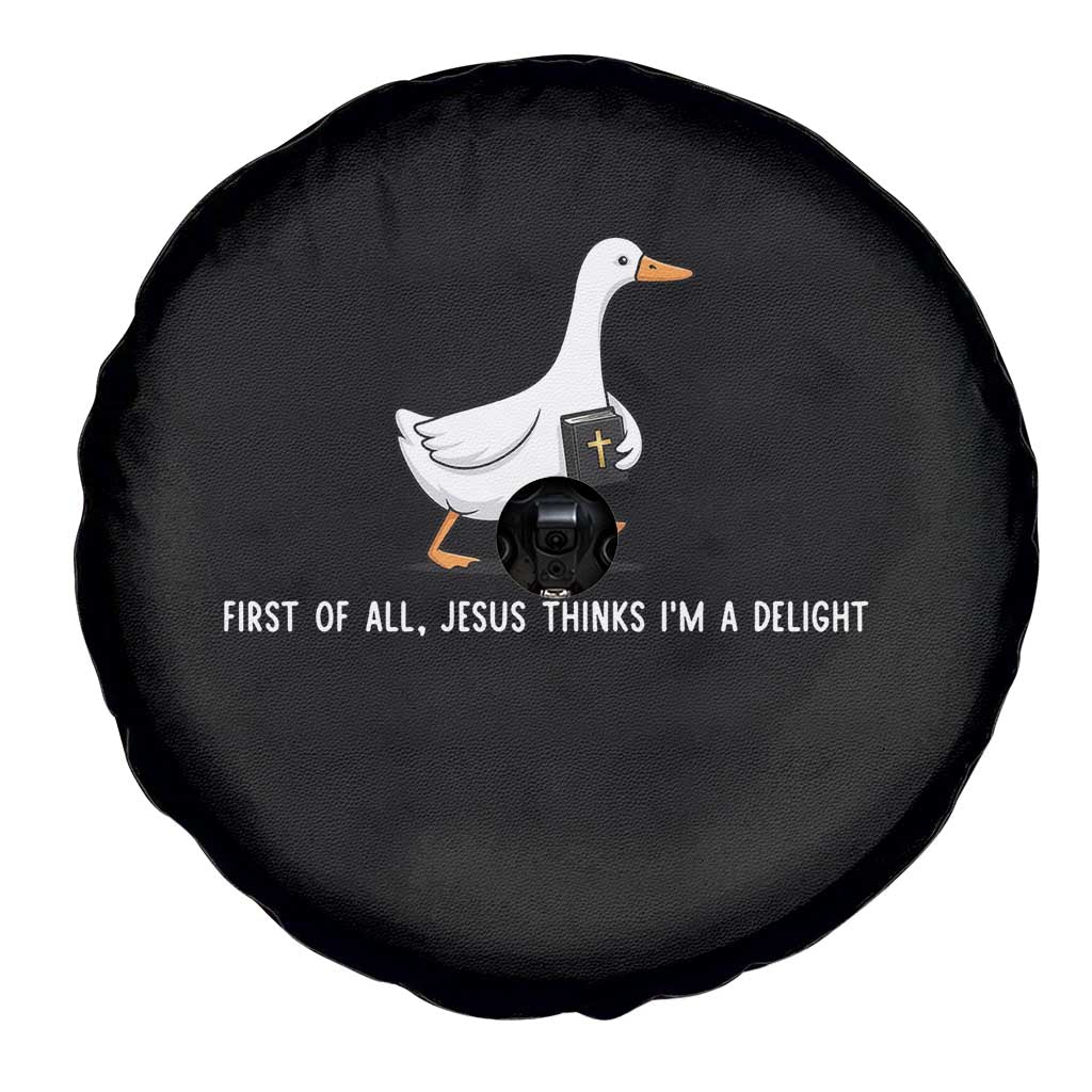 Jesus Thinks I'm A Delight Spare Tire Cover Funny Christian Goose Sarcastic