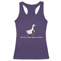 Jesus Thinks I'm A Delight Racerback Tank Top Funny Christian Goose Sarcastic