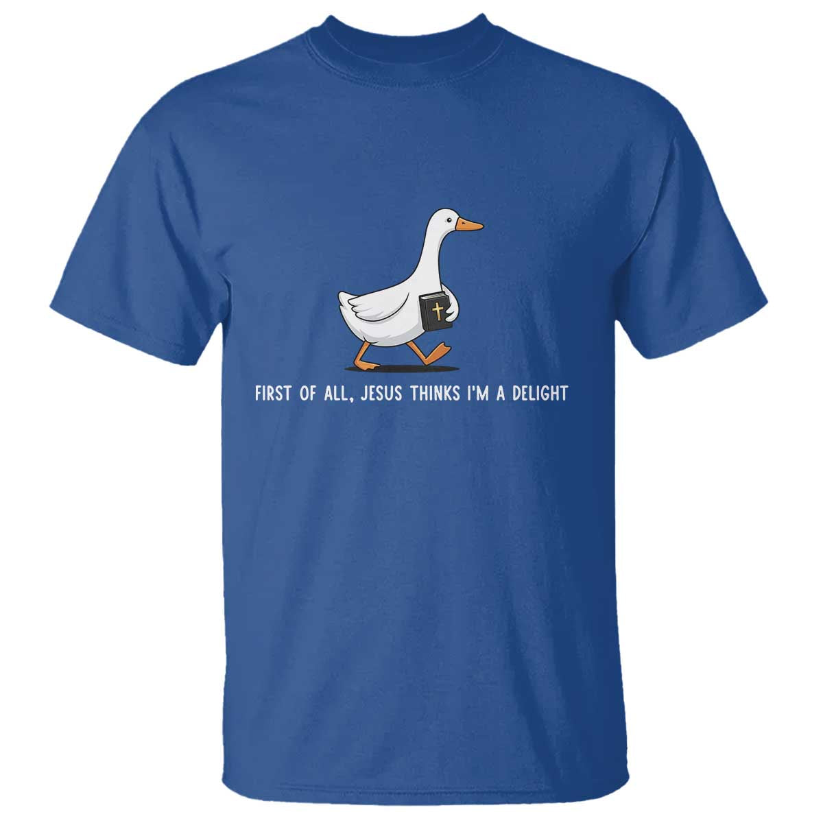 Jesus Thinks I'm A Delight T Shirt Funny Christian Goose Sarcastic