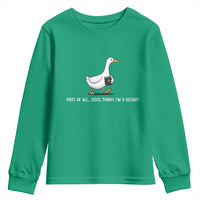 Jesus Thinks I'm A Delight Youth Sweatshirt Funny Christian Goose Sarcastic
