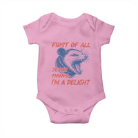 First of All Jesus Thinks I'm A Delight Baby Onesie Funny Opossum Christian
