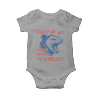 First of All Jesus Thinks I'm A Delight Baby Onesie Funny Opossum Christian