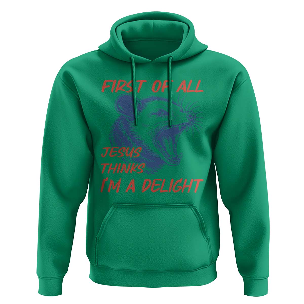 First of All Jesus Thinks I'm A Delight Hoodie Funny Opossum Christian