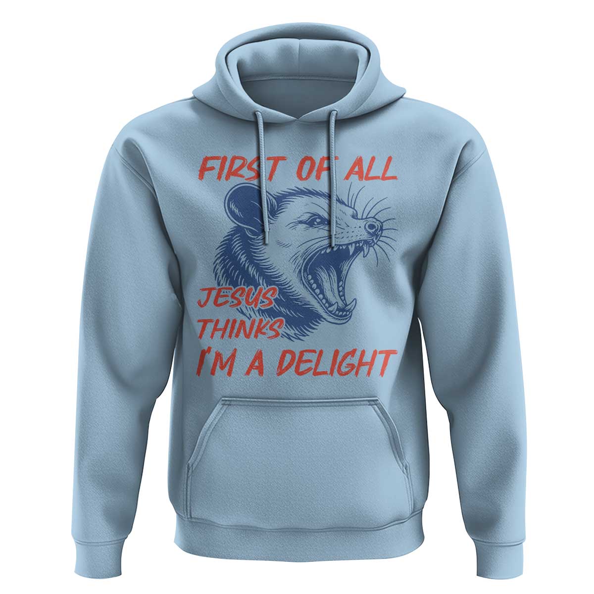 First of All Jesus Thinks I'm A Delight Hoodie Funny Opossum Christian