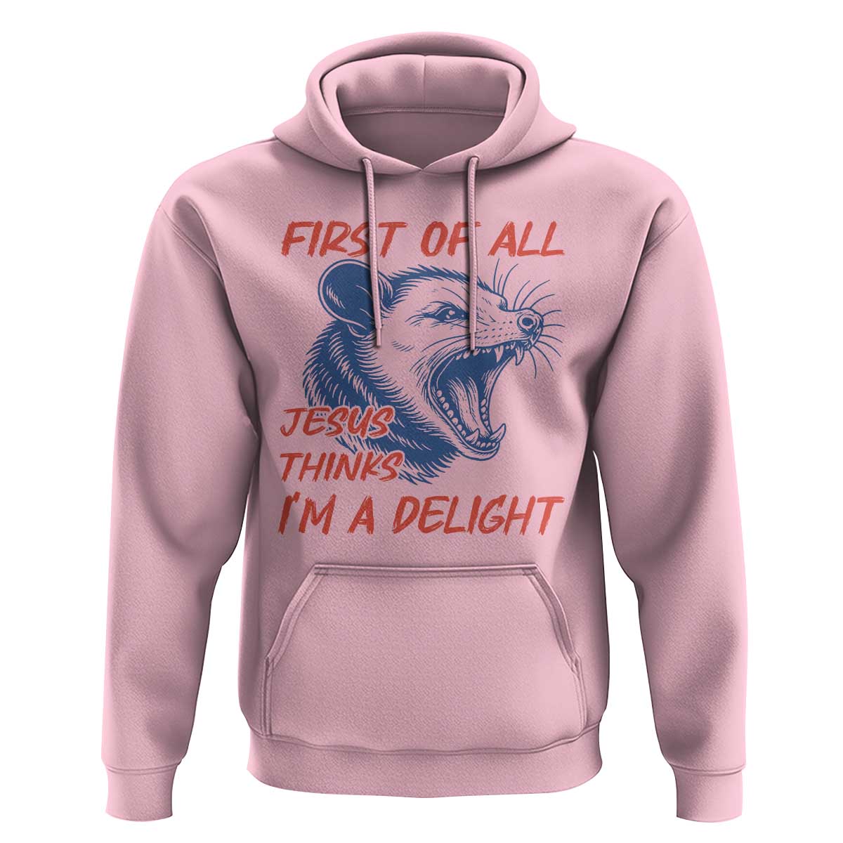First of All Jesus Thinks I'm A Delight Hoodie Funny Opossum Christian