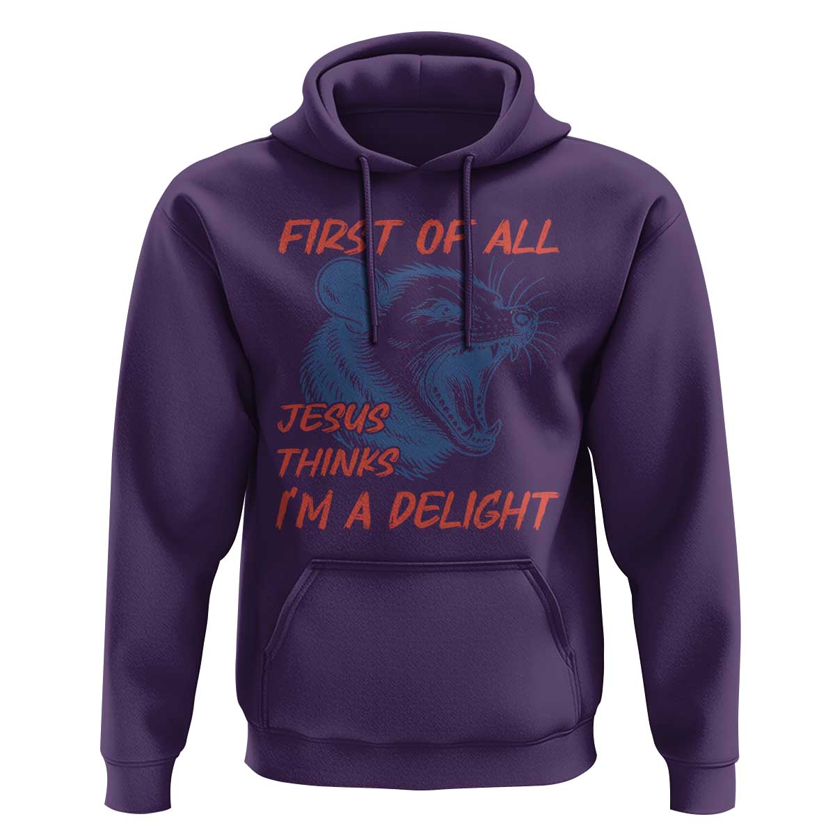 First of All Jesus Thinks I'm A Delight Hoodie Funny Opossum Christian