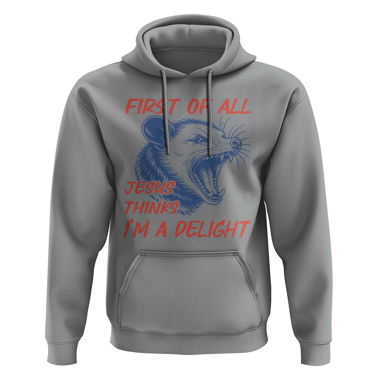 First of All Jesus Thinks I'm A Delight Hoodie Funny Opossum Christian