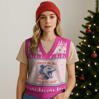 First of All Jesus Thinks I'm A Delight V-Neck Knit Sweater Vest Funny Opossum Christian
