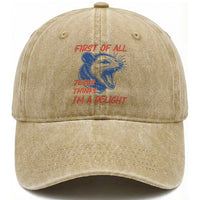 First of All Jesus Thinks I'm A Delight Washed Cotton Baseball Cap Funny Opossum Christian
