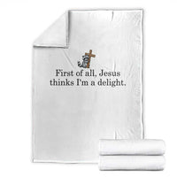 Funny Christian Raccoon Throw Blanket Sarcastic Jesus Thinks I'm A Delight