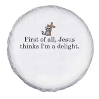 Funny Christian Raccoon Spare Tire Cover Sarcastic Jesus Thinks I'm A Delight