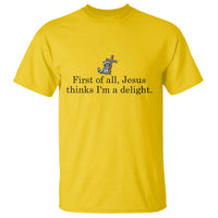 Funny Christian Raccoon T Shirt Sarcastic Jesus Thinks I'm A Delight