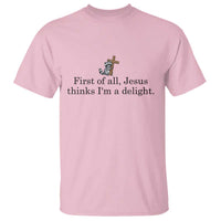 Funny Christian Raccoon T Shirt Sarcastic Jesus Thinks I'm A Delight