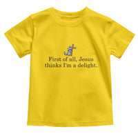 Funny Christian Raccoon Toddler T Shirt Sarcastic Jesus Thinks I'm A Delight