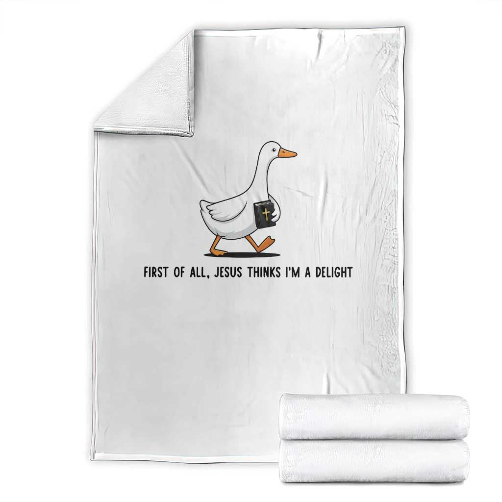 Funny Christian Goose Throw Blanket Jesus Thinks I'm A Delight