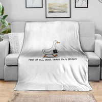 Funny Christian Goose Throw Blanket Jesus Thinks I'm A Delight
