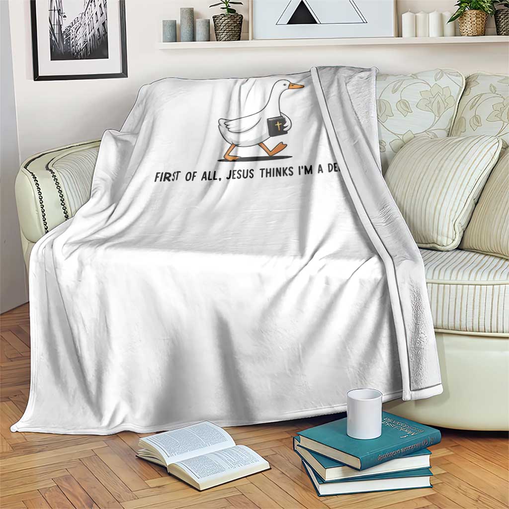 Funny Christian Goose Throw Blanket Jesus Thinks I'm A Delight
