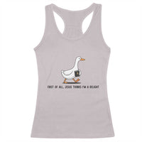 Funny Christian Goose Racerback Tank Top Jesus Thinks I'm A Delight