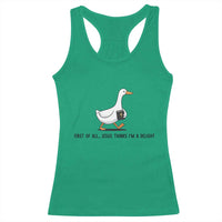 Funny Christian Goose Racerback Tank Top Jesus Thinks I'm A Delight