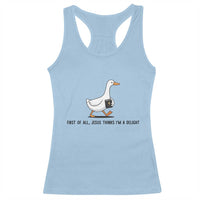 Funny Christian Goose Racerback Tank Top Jesus Thinks I'm A Delight