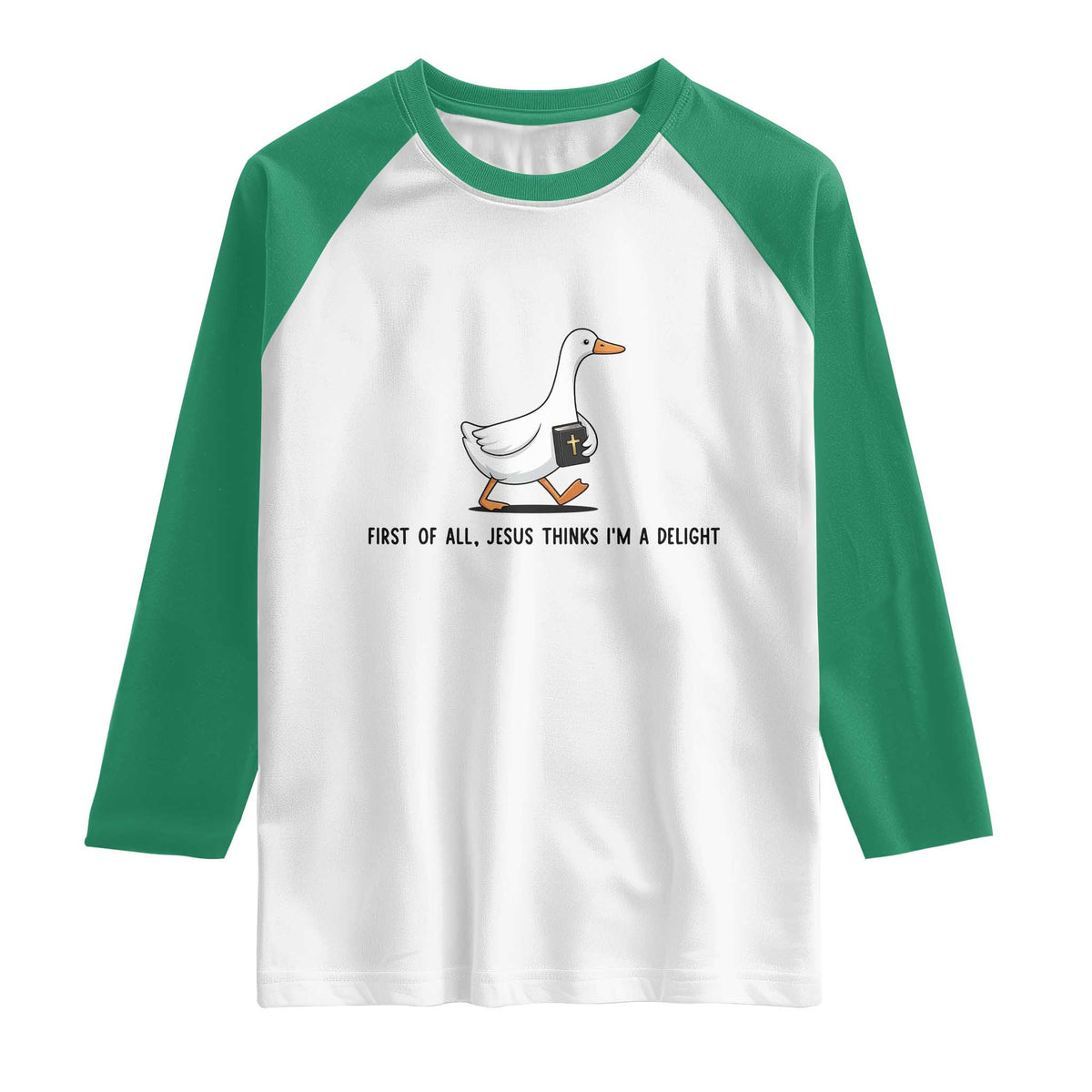 Funny Christian Goose Raglan Shirt Jesus Thinks I'm A Delight