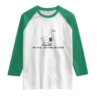 Funny Christian Goose Raglan Shirt Jesus Thinks I'm A Delight
