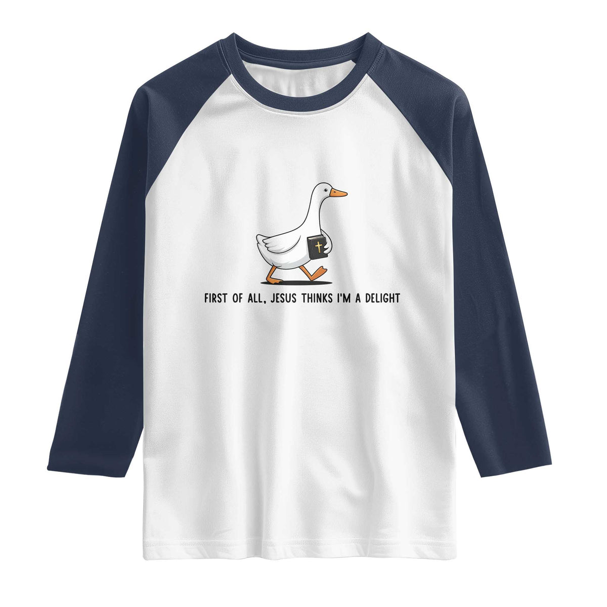 Funny Christian Goose Raglan Shirt Jesus Thinks I'm A Delight
