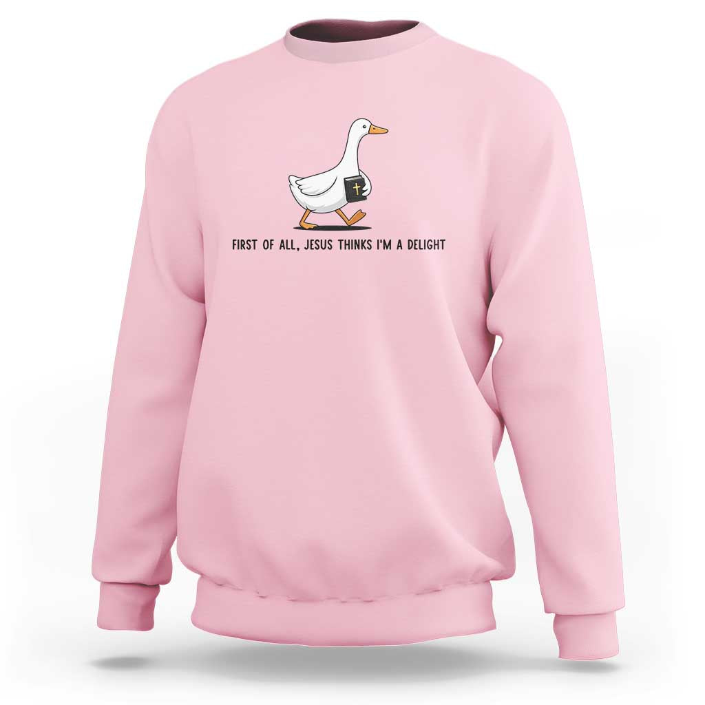 Funny Christian Goose Sweatshirt Jesus Thinks I'm A Delight