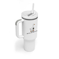Funny Christian Goose Tumbler With Handle Jesus Thinks I'm A Delight