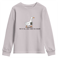 Funny Christian Goose Youth Sweatshirt Jesus Thinks I'm A Delight