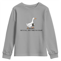 Funny Christian Goose Youth Sweatshirt Jesus Thinks I'm A Delight