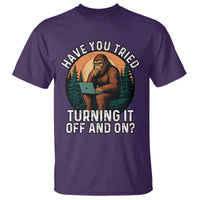 Funny Bigfoot Tech Support T Shirt Have You Tried Turning It Off And On Sasquatsch Computer - Wonder Print Shop