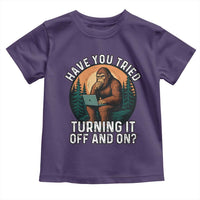 Funny Bigfoot Tech Support Toddler T Shirt Have You Tried Turning It Off And On Sasquatsch Computer - Wonder Print Shop