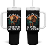 Funny Bigfoot Tech Support Tumbler With Handle Have You Tried Turning It Off And On Sasquatsch Computer