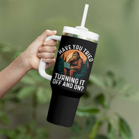 Funny Bigfoot Tech Support Tumbler With Handle Have You Tried Turning It Off And On Sasquatsch Computer