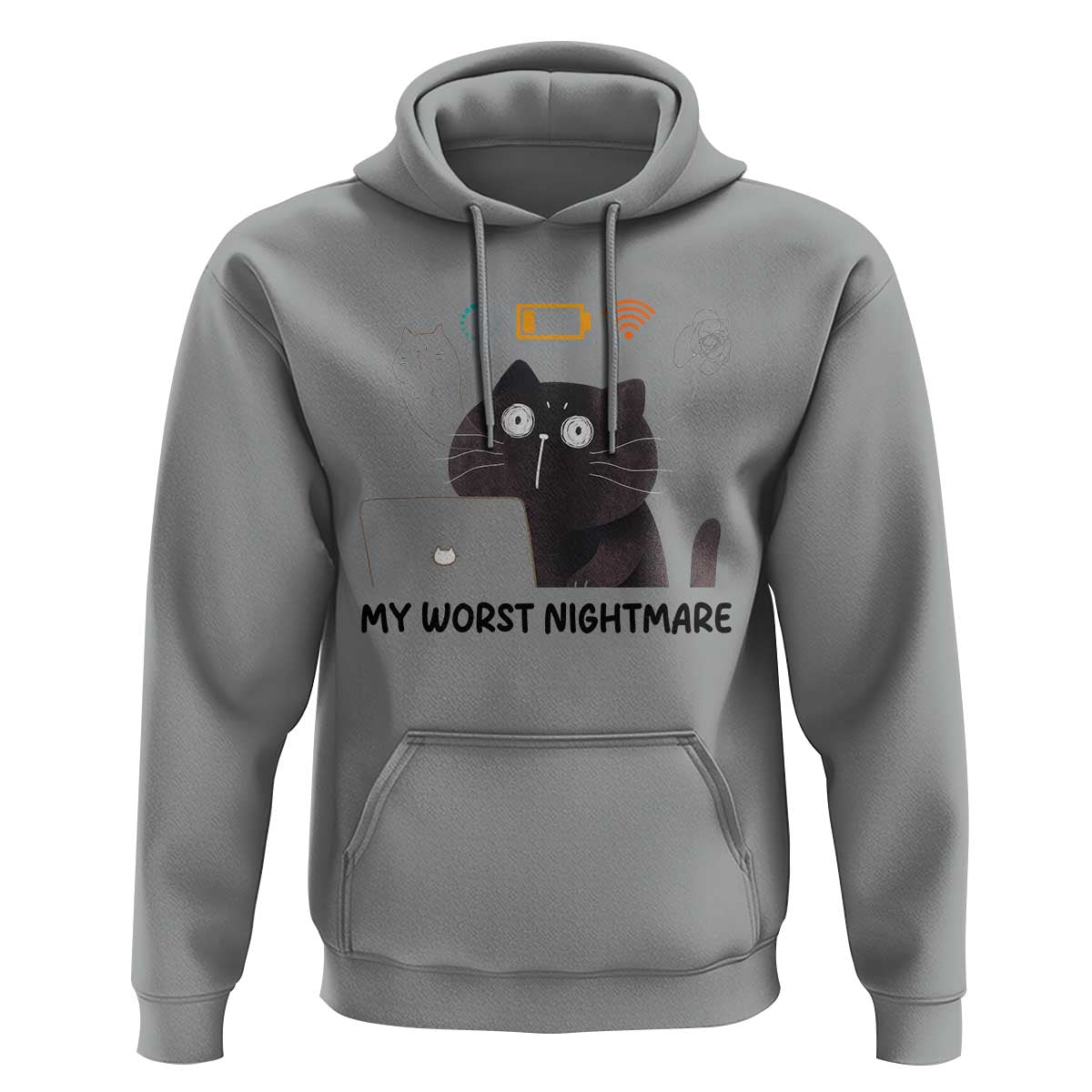 My Worst Nightmare Hoodie Funny Cat Gaming Wifi Loading Hurmor - Wonder Print Shop