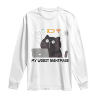 My Worst Nightmare Long Sleeve Shirt Funny Cat Gaming Wifi Loading Hurmor - Wonder Print Shop