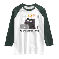 My Worst Nightmare Raglan Shirt Funny Cat Gaming Wifi Loading Hurmor - Wonder Print Shop