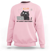 My Worst Nightmare Sweatshirt Funny Cat Gaming Wifi Loading Hurmor - Wonder Print Shop