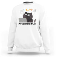 My Worst Nightmare Sweatshirt Funny Cat Gaming Wifi Loading Hurmor - Wonder Print Shop