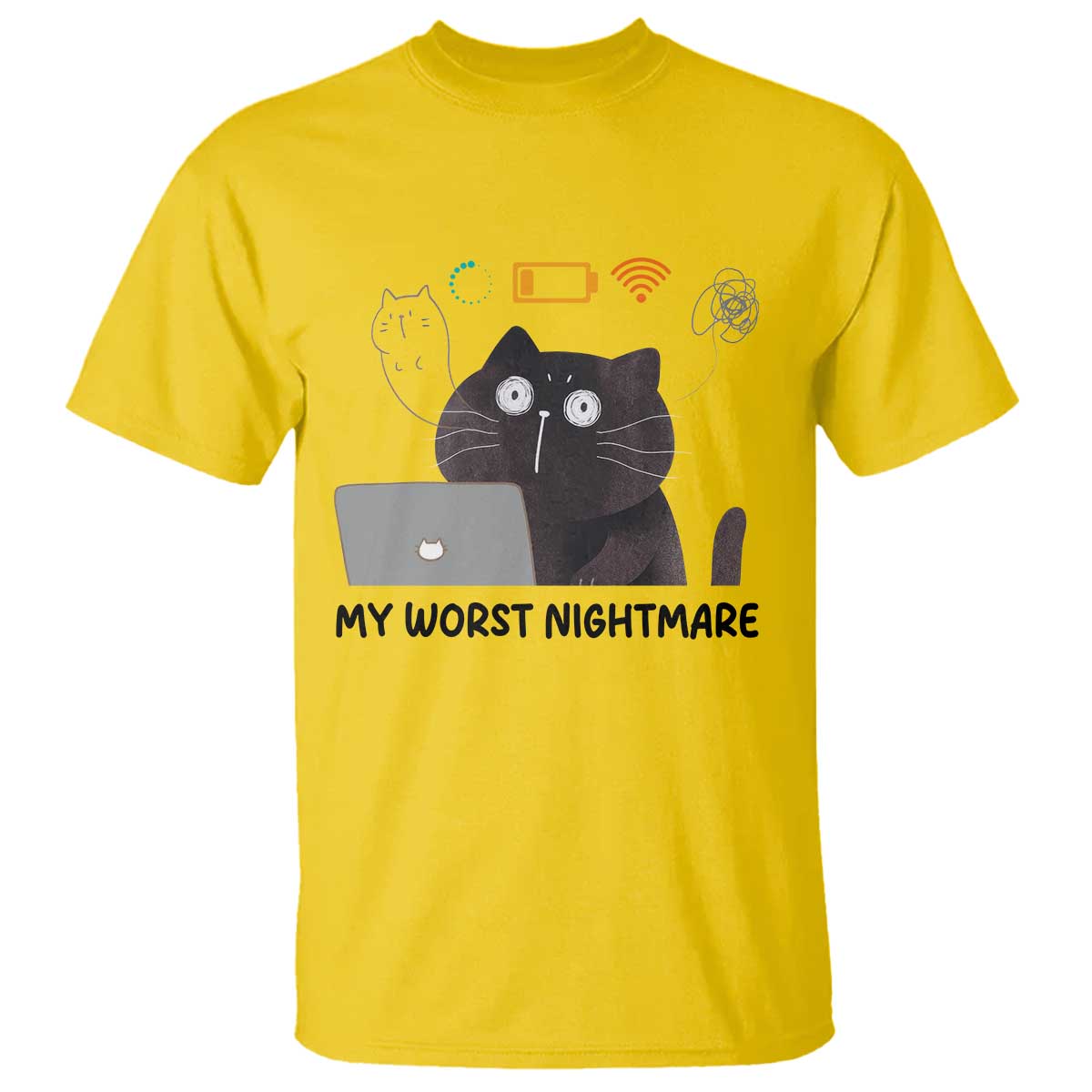 My Worst Nightmare T Shirt Funny Cat Gaming Wifi Loading Hurmor - Wonder Print Shop