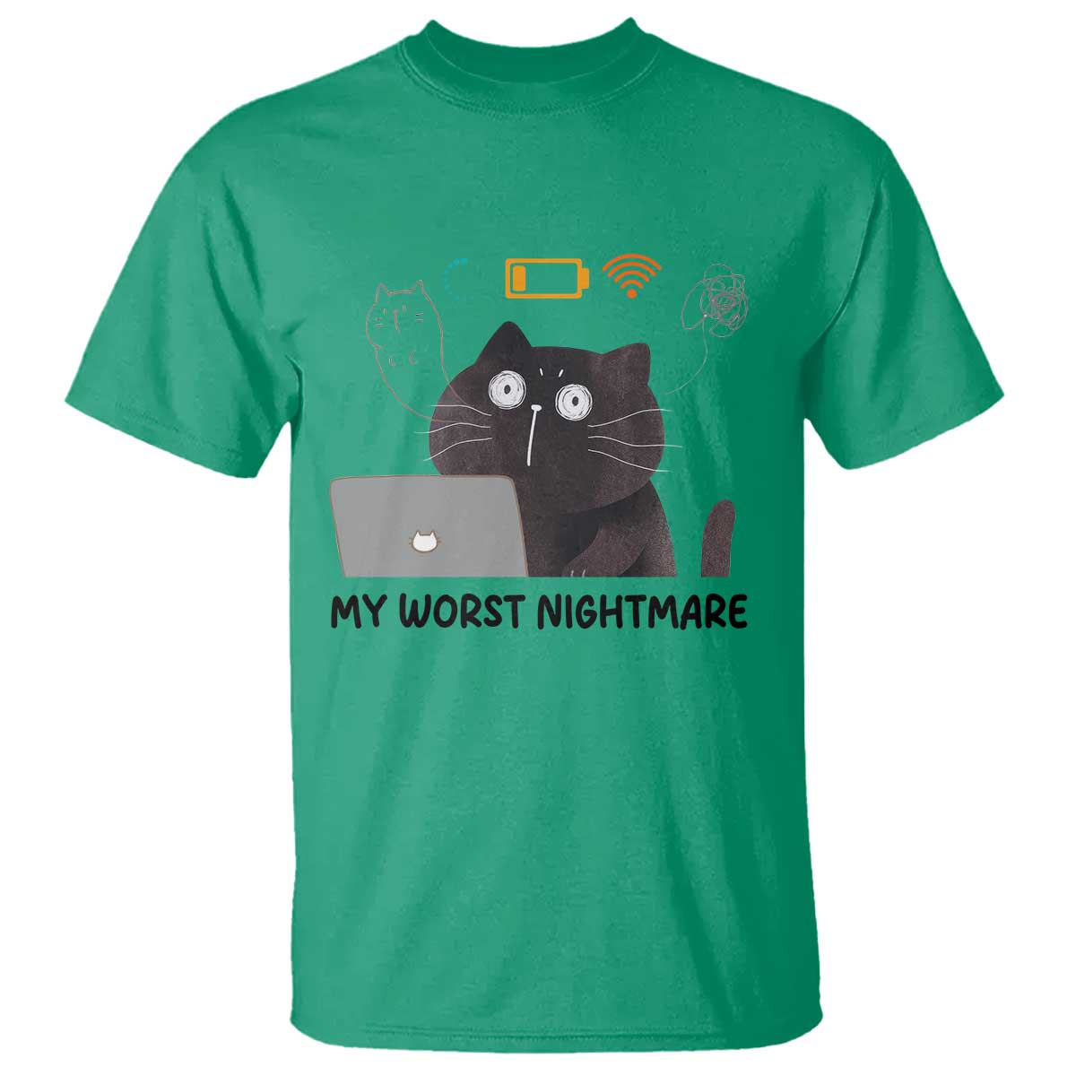 My Worst Nightmare T Shirt Funny Cat Gaming Wifi Loading Hurmor - Wonder Print Shop