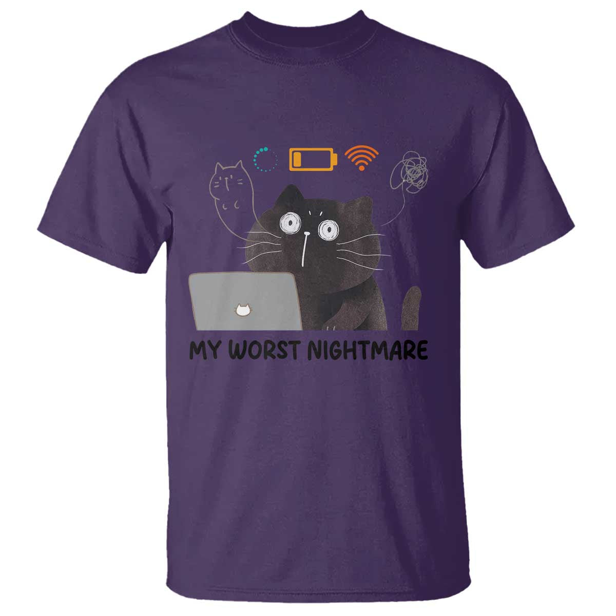My Worst Nightmare T Shirt Funny Cat Gaming Wifi Loading Hurmor - Wonder Print Shop